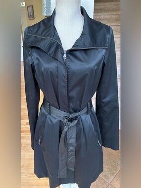 Mossimo Supply Co. Black Trench Coat with Self Tie Belt